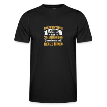 Learning 25. Hochzeitstag Silberhochzeit - Männer Funktions-T-Shirt - Schwarz - Vorne - AI Model Male 178 dark (178cm)