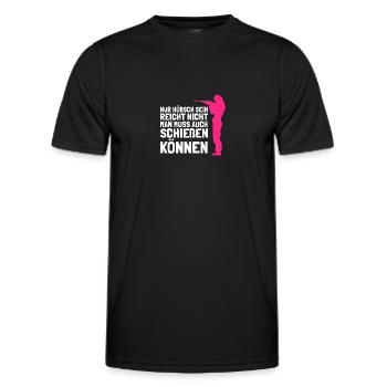 Schießen Sportschützin Schützenfest Sportschießen - Männer Funktions-T-Shirt - Schwarz - Vorne - AI Model Male 178 dark (178cm)