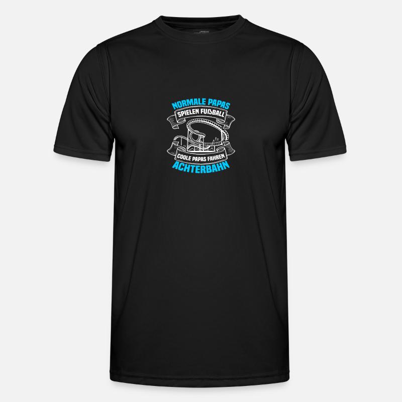 Papa Freizeitpark Rollercoaster Achterbahn Freak - Männer Funktions-T-Shirt - Schwarz