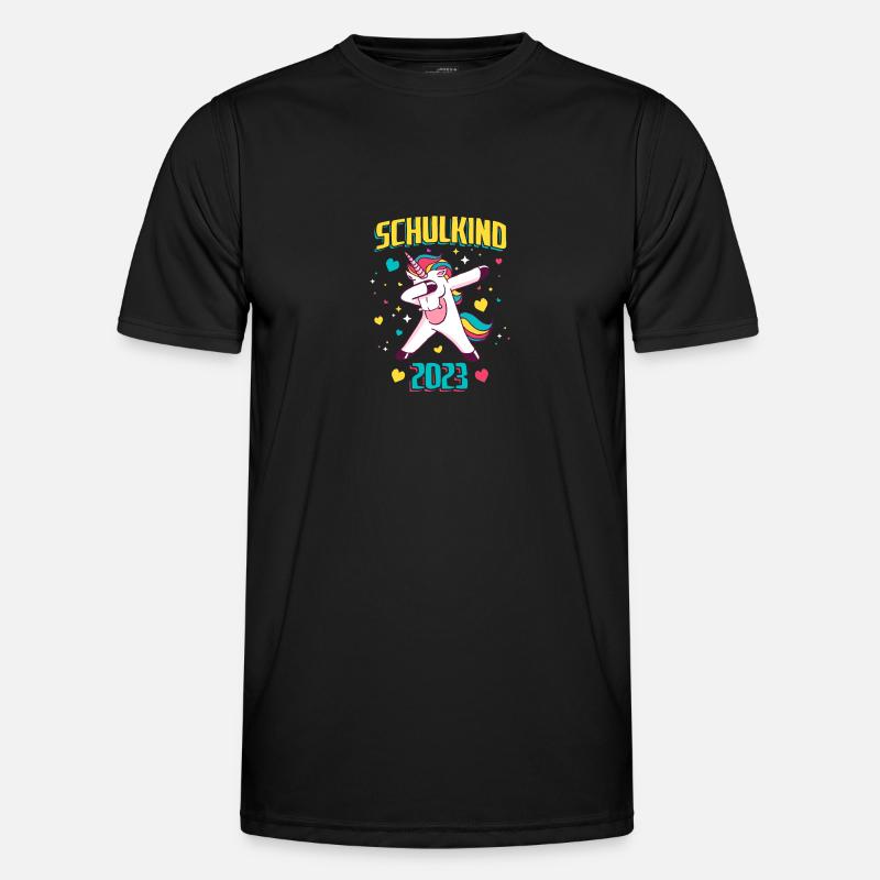 Schulkind 2023 Einhorn Einschulung Männer Funktions-T-Shirt