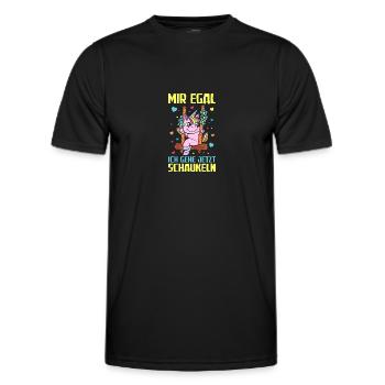 Mir egal Schaukel Schaukeln - Männer Funktions-T-Shirt - Schwarz - Vorne - AI Model Male 178 dark (178cm)