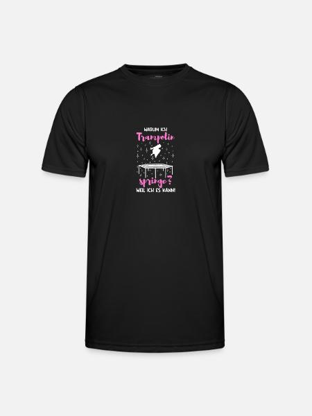 Warum ich Trampolin springe? Trampolinspringerin - Männer Funktions-T-Shirt - Schwarz