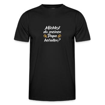 Papa heiraten? Heiratsantrag Hochzeitsantrag - Männer Funktions-T-Shirt - Schwarz - Vorne - AI Model Male 178 dark (178cm)
