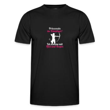 Prinzessin Pfeil Bogen Bogenschießen Bogenschütze - Männer Funktions-T-Shirt - Schwarz - Vorne - AI Model Male 178 dark (178cm)