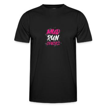 Mud run Chicks Schlammlauf Mud Run Muddy Race - Men's Functional T-Shirt - black - Front - AI Model Male 178 dark (178cm)