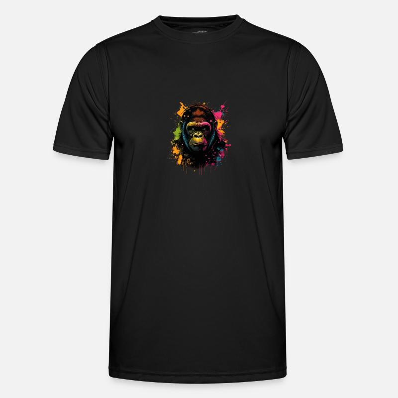 Colorful Gorilla Splash Art Expression Männer Funktions-T-Shirt
