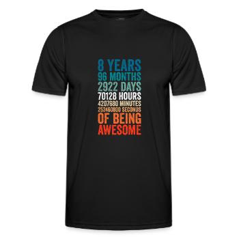 8th anniversary gift, 8th wedding anniversary gift - Männer Funktions-T-Shirt - Schwarz - Vorne - AI Model Male 178 dark (178cm)