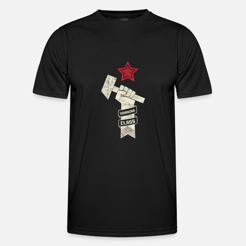Working class Spoutnik Gagarine Russie Astronaute - T-shirt sport Homme - noir