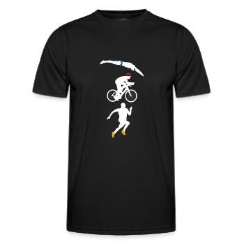 Triathlon - Männer Funktions-T-Shirt - Schwarz - Vorne - AI Model Male 178 dark (178cm)