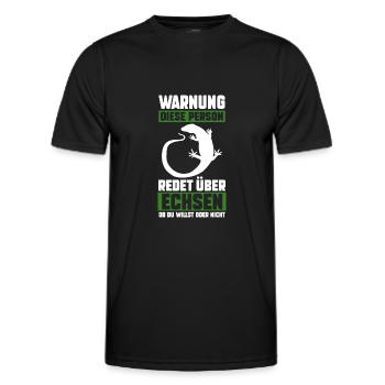 Echsen - Männer Funktions-T-Shirt - Schwarz - Vorne - AI Model Male 178 dark (178cm)