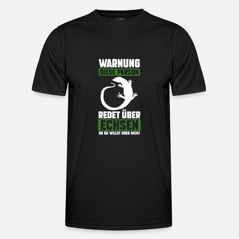 Echsen - Männer Funktions-T-Shirt - Schwarz