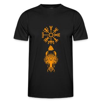 Yggdrasil - Männer Funktions-T-Shirt - Schwarz - Vorne - AI Model Male 178 dark (178cm)