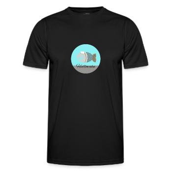 Theodör, Zombiefisch mit rundem Hintergrund - Männer Funktions-T-Shirt - Schwarz - Vorne - AI Model Male 178 dark (178cm)