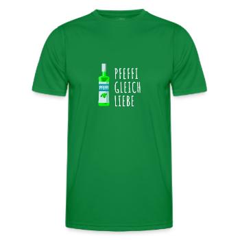 Pfefferminz Likör Pfeffi Vatertag Sauf - Männer Funktions-T-Shirt - Kelly Green - Vorne - AI Model Male 178 dark (178cm)