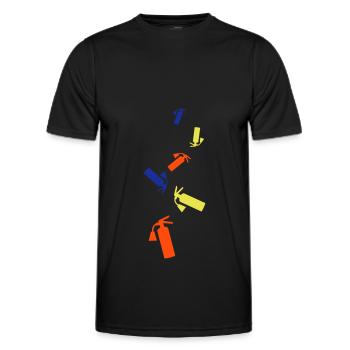 Fire extinguisher symbol - Men's Functional T-Shirt - black - Front - AI Model Male 178 dark (178cm)