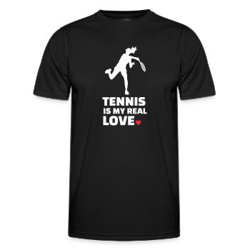 I love tennis - Men's Functional T-Shirt - black - Front - AI Model Male 178 dark (178cm)