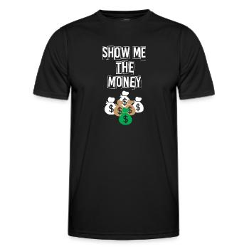Conception d’argent d’exposition pour les professionnels à revenu élevé - T-shirt sport Homme - noir - Devant - AI Model Male 178 dark (178cm)