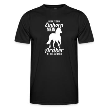 Pferd Reitsport Reiten Pferdesport Araber - Männer Funktions-T-Shirt - Schwarz - Vorne - AI Model Male 178 dark (178cm)