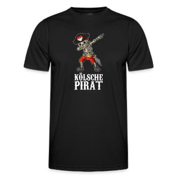 Carnival Kölle Alaaf Dabbing Skeleton Fun with Pirate - Men's Functional T-Shirt - black - Front - AI Model Male 178 dark (178cm)