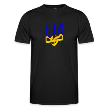 Ukraine Wappen Dreizack Gerfalke Trident Band V3 - Männer Funktions-T-Shirt - Schwarz - Vorne - AI Model Male 178 dark (178cm)