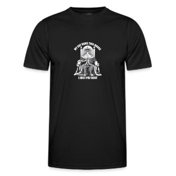 Meine Katze führt dieses Haus Ich zahle nur Miete Monarch - Männer Funktions-T-Shirt - Schwarz - Vorne - AI Model Male 178 dark (178cm)