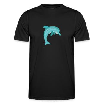 Delphin - Männer Funktions-T-Shirt - Schwarz - Vorne - AI Model Male 178 dark (178cm)
