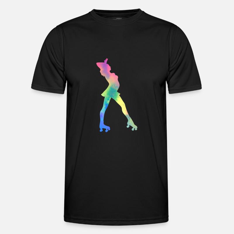 Girl rollerblading inline skating rollerblading - Men's Functional T-Shirt - black