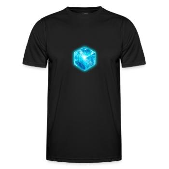 Tesseract, 4D Hypercube, digital , Symbol - Männer Funktions-T-Shirt - Schwarz - Vorne - AI Model Male 178 dark (178cm)