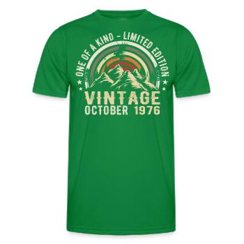 Jubiläum octobre 1976 - geboren im Oktober 1976 - Männer Funktions-T-Shirt - Kelly Green - Vorne - AI Model Male 178 dark (178cm)