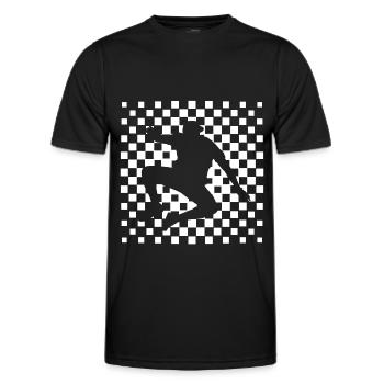 Parkour Shirt Parkour Halftone eckig Geschenk Tee - Männer Funktions-T-Shirt - Schwarz - Vorne - AI Model Male 178 dark (178cm)