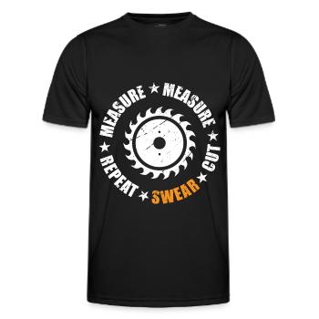 Mesurer Mesurer Répéter Jurer Couper Idée Cadeau - T-shirt sport Homme - noir - Devant - AI Model Male 178 dark (178cm)