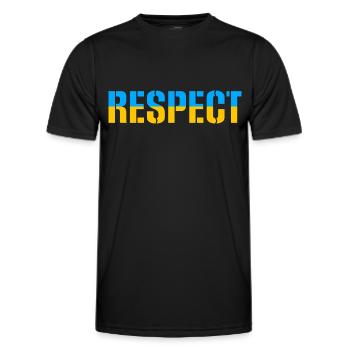 Respect Ukraine Respect Drapeau Couleurs du drapeau - T-shirt sport Homme - noir - Devant - AI Model Male 178 dark (178cm)