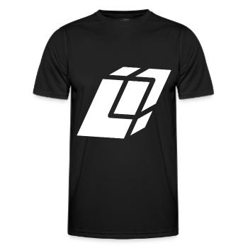 Abstract L-Brief - Männer Funktions-T-Shirt - Schwarz - Vorne - AI Model Male 178 dark (178cm)