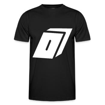 Logo de la lettre O - T-shirt sport Homme - noir - Devant - AI Model Male 178 dark (178cm)
