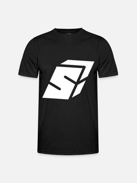 Abstract S letter - Men's Functional T-Shirt - black