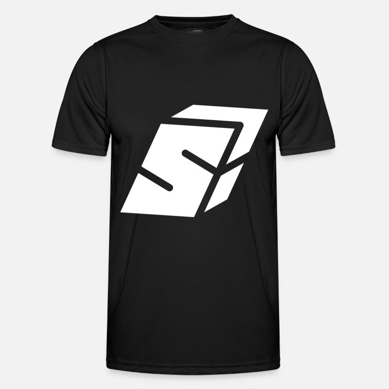 Abstract S letter - Men's Functional T-Shirt - black