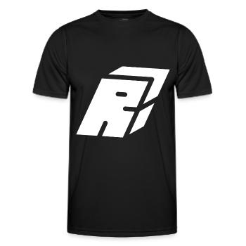 Lettre R du résumé - T-shirt sport Homme - noir - Devant - AI Model Male 178 dark (178cm)