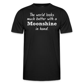 Moonshine for a better world - Men's Functional T-Shirt - black - Front - AI Model Male 178 dark (178cm)