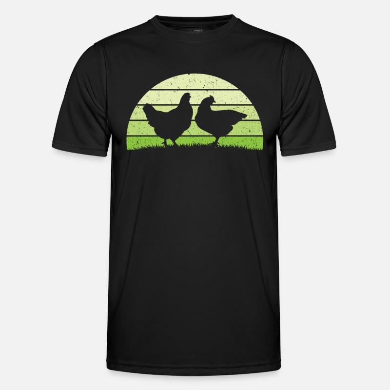 Retro Hen Hens - Men's Functional T-Shirt - black