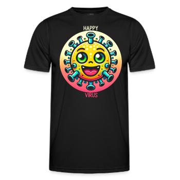 Joyful Virus Delight - Men's Functional T-Shirt - black - Front - AI Model Male 178 dark (178cm)