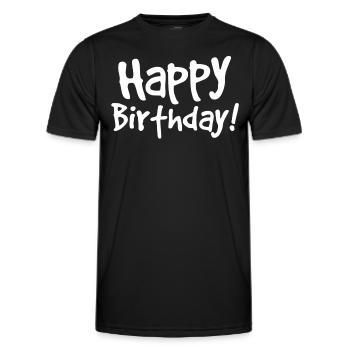 Happy Birthday - Männer Funktions-T-Shirt - Schwarz - Vorne - AI Model Male 178 dark (178cm)