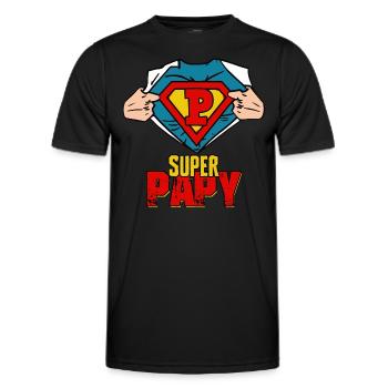 Super Papy Cadeau Meilleure Grand père du Vintage - T-shirt sport Homme - noir - Devant - AI Model Male 178 dark (178cm)