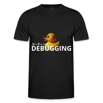 LUZILLION CODER COUTURE, RUBBER DUCK DEBUGGING - Männer Funktions-T-Shirt - Schwarz - Vorne - AI Model Male 178 dark (178cm)