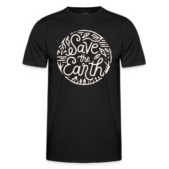 Save the earth Sauver la planète - T-shirt sport Homme - noir - Devant - AI Model Male 178 dark (178cm)