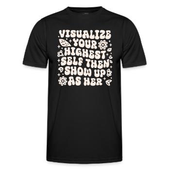 Visualisiere dein höchstes Selbst und zeige dich dann als sie - Männer Funktions-T-Shirt - Schwarz - Vorne - AI Model Male 178 dark (178cm)