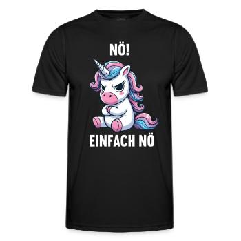 Nö Einfach Nö Einhorn Einhörner Einhornfan Unicorn - Männer Funktions-T-Shirt - Schwarz - Vorne - AI Model Male 178 dark (178cm)