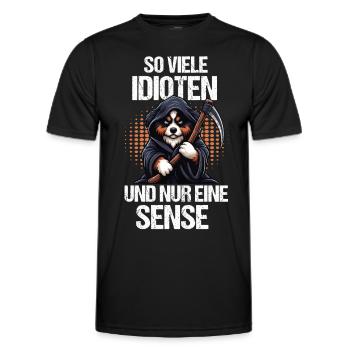 So Viele Idioten Australian Shepherd Aussie hund - Männer Funktions-T-Shirt - Schwarz - Vorne - AI Model Male 178 dark (178cm)