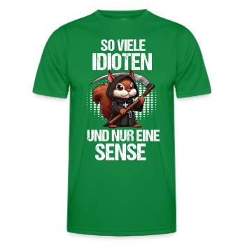 So Viele Idioten Eichhörnchen Eichhorn Nager - Männer Funktions-T-Shirt - Kelly Green - Vorne - AI Model Male 178 dark (178cm)