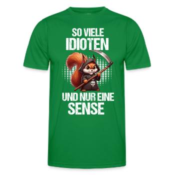 So Viele Idioten Eichhörnchen Eichhorn Nager - Männer Funktions-T-Shirt - Kelly Green - Vorne - AI Model Male 178 dark (178cm)