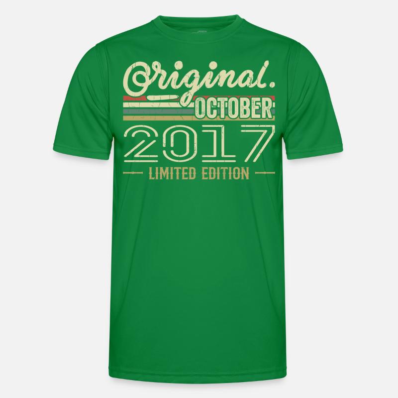 Né en Octobre 2017 Rétro Anniversaire Octobre 2017 T-shirt sport Homme